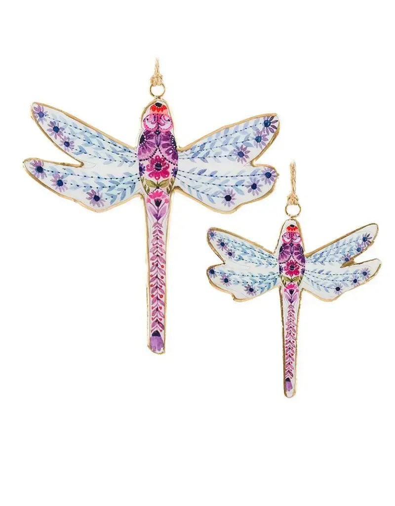 Sm Dragonfly Ornament- Pink/Blu-4"H