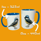 Chickadee wearing shoes Mug