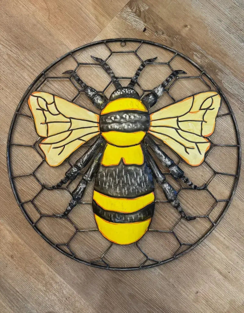 Metal Bee and Honeycomb Wall Art