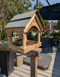 Large Blue-Roofed Fly-Through Platform Feeder by Jean Long