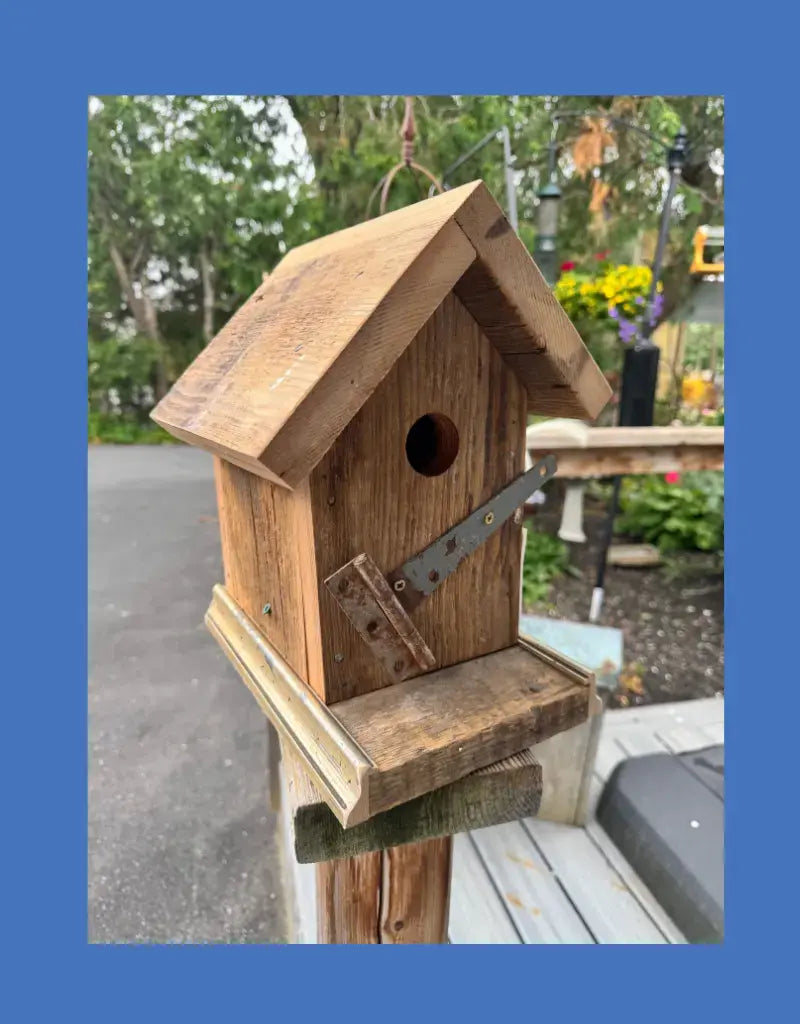 Rustic Gate hinge bird house 1 3/8" port