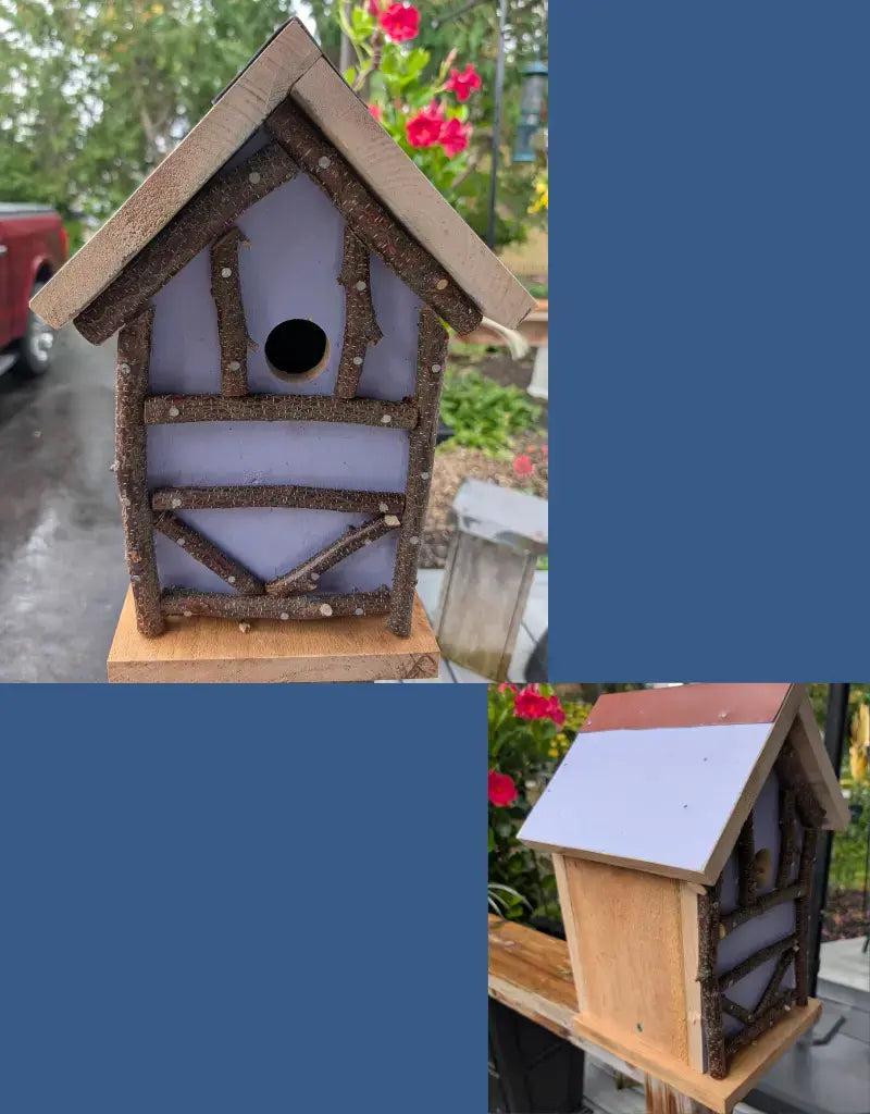 Jean Long rustic birdhouse w/ universal 1.5" hole