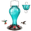 Glass Hummingbird Feeder - Turquoise