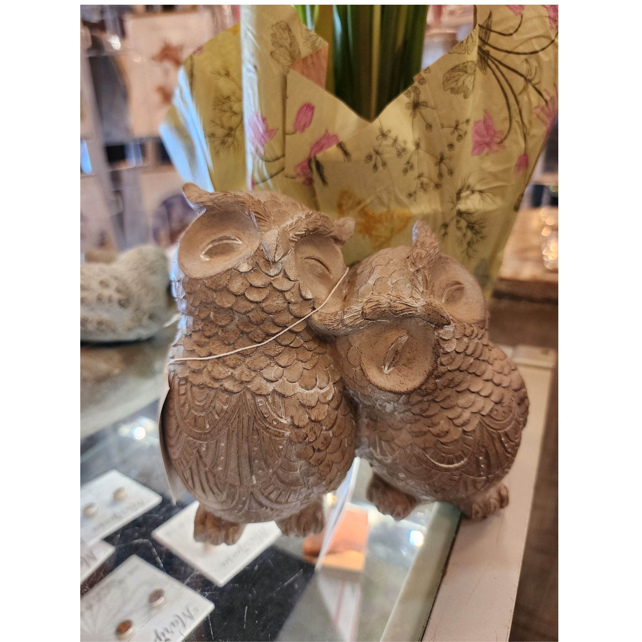 loving owls statue 6x4x6"