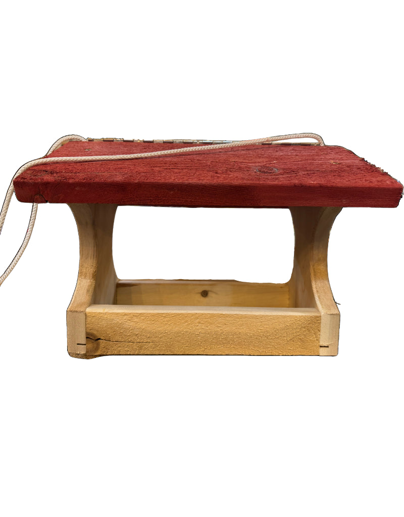 Large red roof cedar EZ fill Fly Thru . Made in Canada