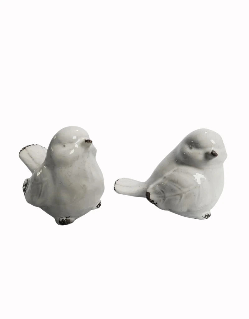 WHITE ASS'T CERAMIC BIRDS
