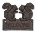 Squirrel Welcome Sign Cast Iron 5"L