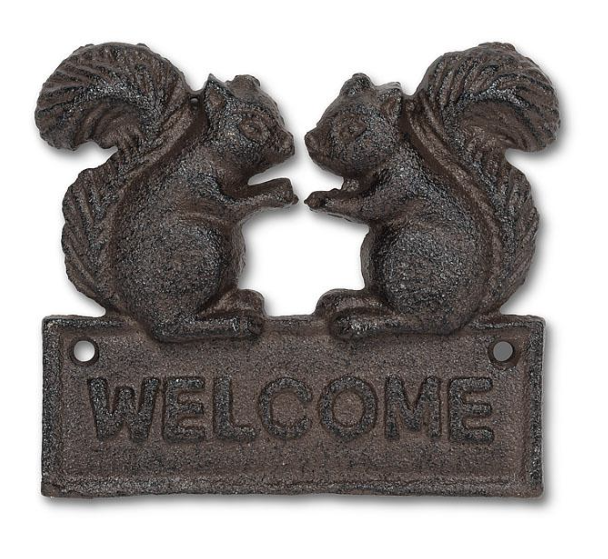 Squirrel Welcome Sign Cast Iron 5"L