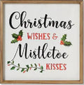 Christmas Wishes and Mistletoe Kisses, 16" Wood and Metal Wall Decor