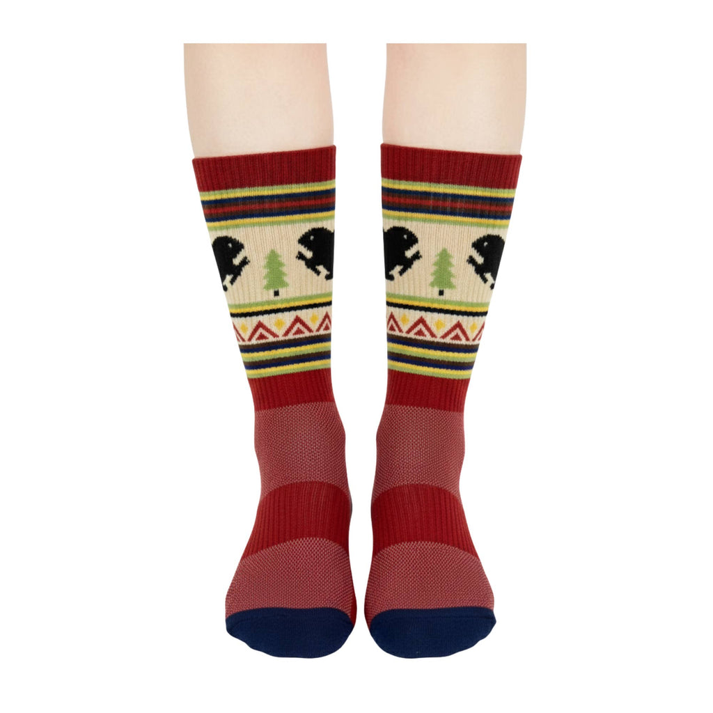 Unisex Beaver Mid-Calf Midweight Hiking Socks | Cushioned Camping Socks 🍁