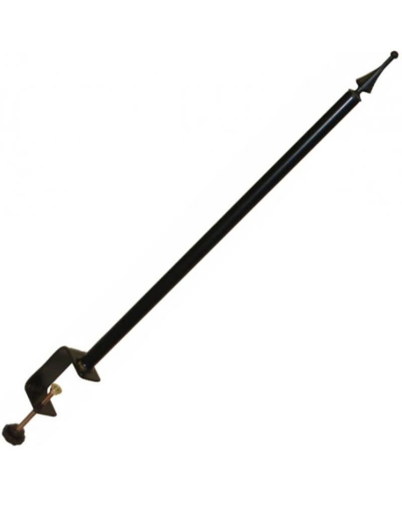 Clamp on straight deck rail pole