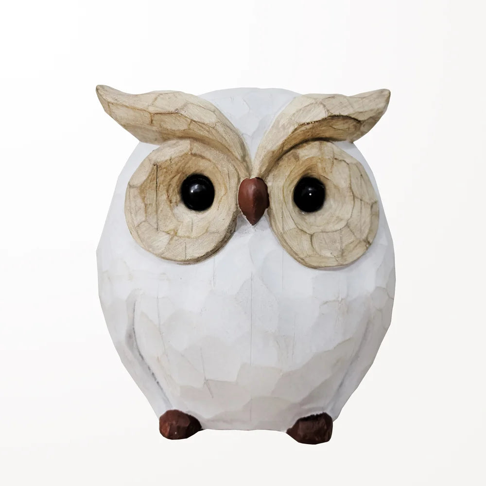 Large Simulated Wood Owl Statue