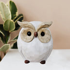 Large Simulated Wood Owl Statue