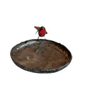 Metal Large Happy Robin Birdbath