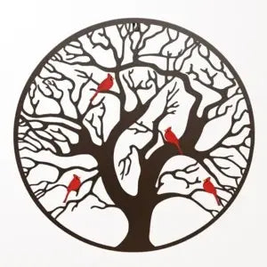 Four Cardinals in Tree of Life Wall Decor Large